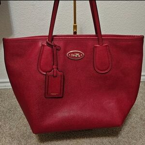 Red Coach Women's Tote Bag